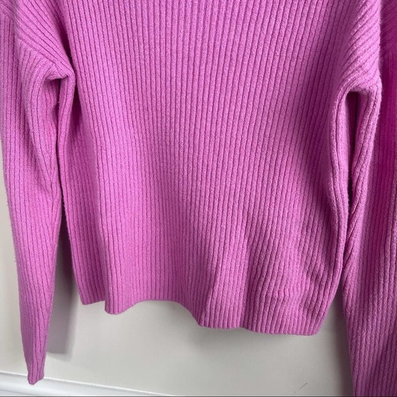 BP purple funnel neck‎ wool blend ribbed sweater size medium - Picture 4 of 7